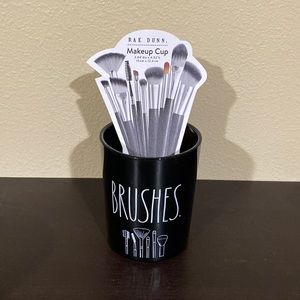 New Rae Dunn Makeup Brushes glass cup